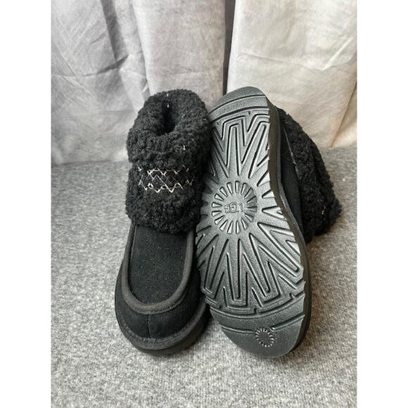 UGG Classic Ultra Mini Braid Slip-On Sheepskin Boots Booties Black 5 NEW $160 - Picture 5 of 7